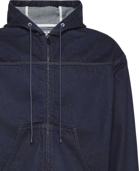DENIM ZIP FRONT HOODIE CK RAW
