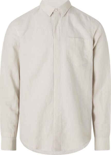COTTON LINEN CHEST POCKET SHIR