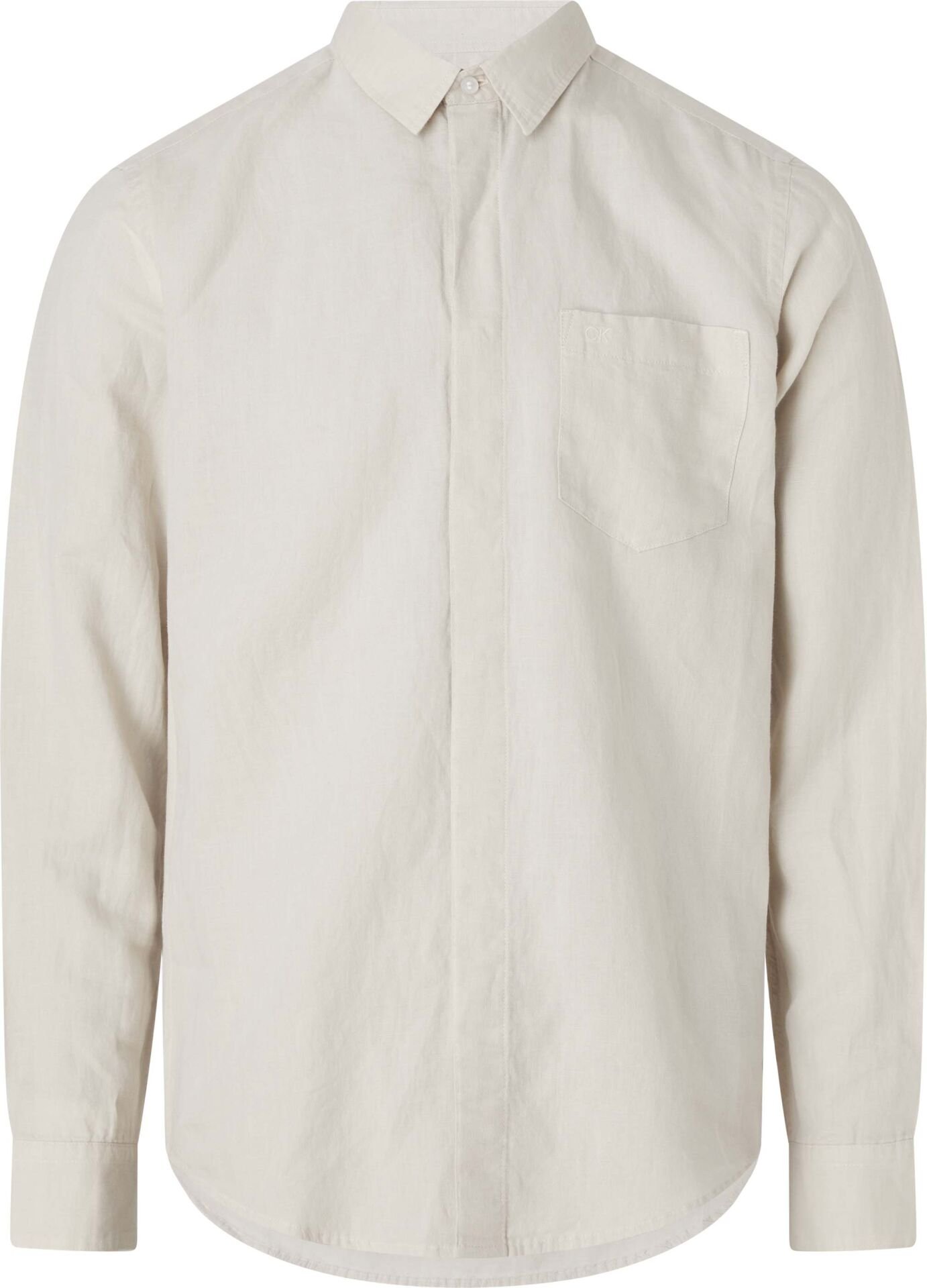 COTTON LINEN CHEST POCKET SHIR