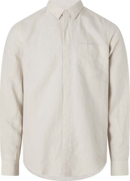 COTTON LINEN CHEST POCKET SHIR