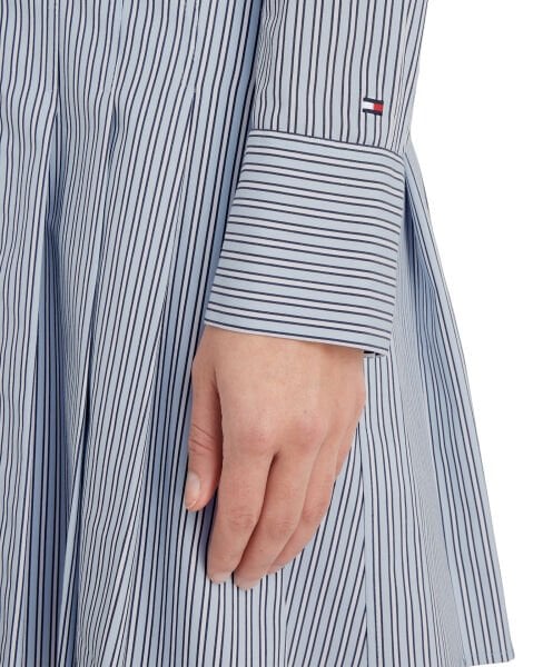 PLEATED CO MIX SHORT LS DRESS