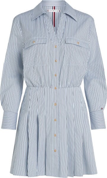 PLEATED CO MIX SHORT LS DRESS