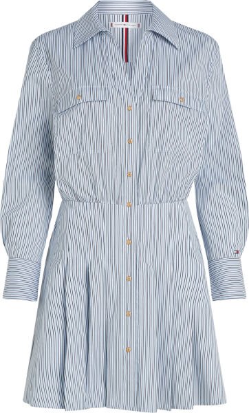 PLEATED CO MIX SHORT LS DRESS