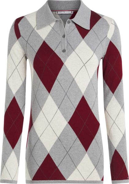 CO ARGYLE POLO-NK SWEATER