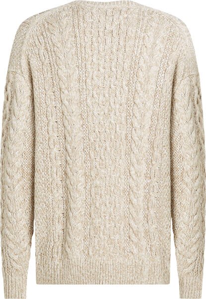 MOULINE ARAN CABLE CREW NECK Beyaz - XL