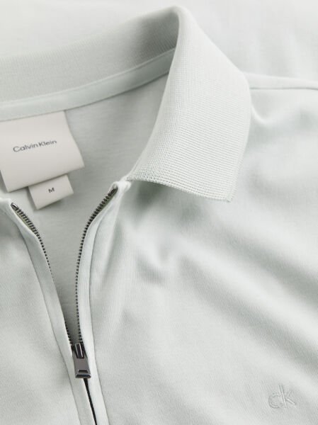 SMOOTH COTTON WELT ZIP POLO