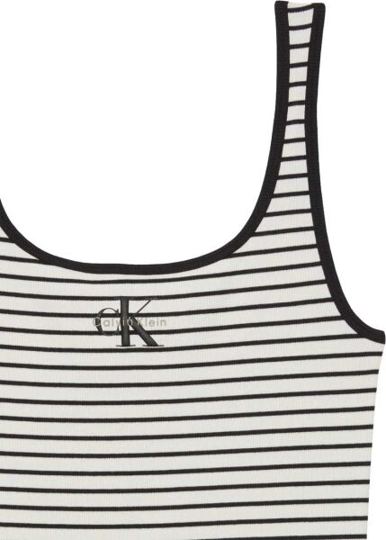 STRIPED MONOLOGO SCOOP NK RIB