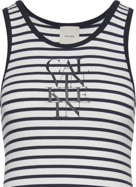 COTTON RIB STRIPE SL DRESS