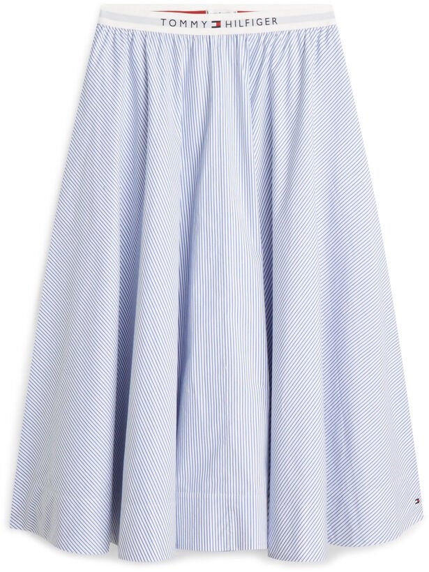 POPLIN BRANDED MIDI SKIRT