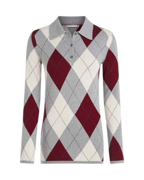 CO ARGYLE POLO-NK SWEATER