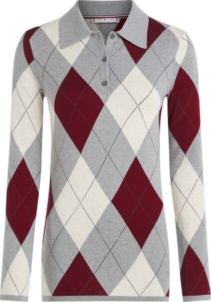 CO ARGYLE POLO-NK SWEATER