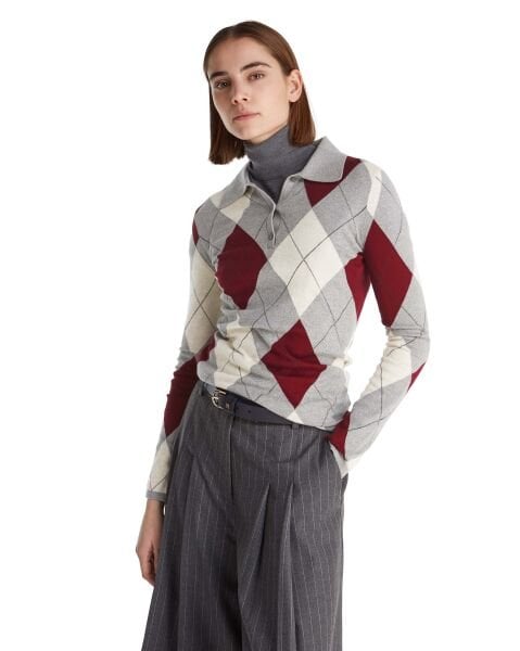 CO ARGYLE POLO-NK SWEATER