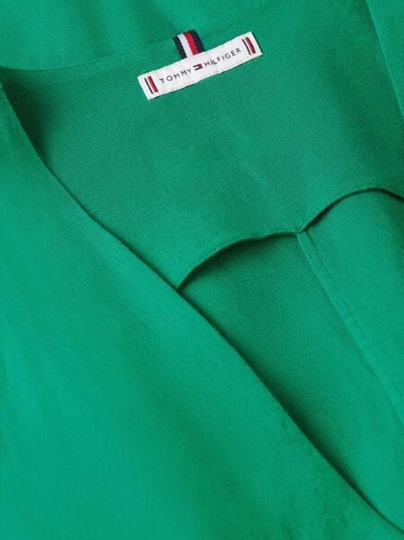VIS/LINEN BELTED MIDI NS DRESS