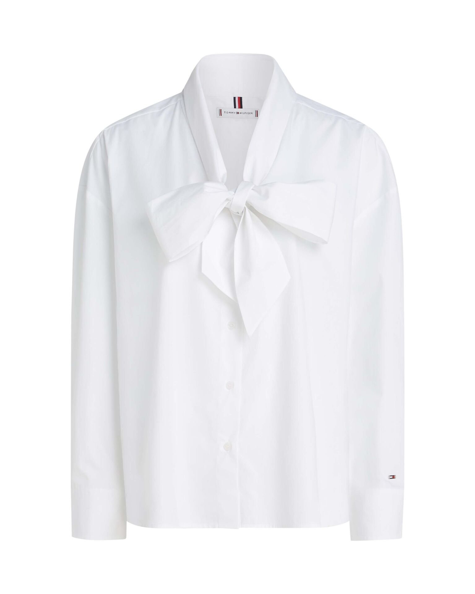 POPLIN BOW COLLAR LS SHIRT