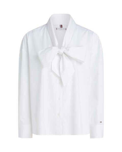 POPLIN BOW COLLAR LS SHIRT