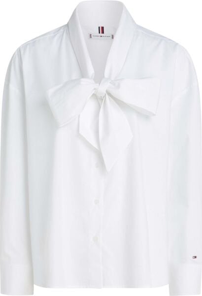 POPLIN BOW COLLAR LS SHIRT