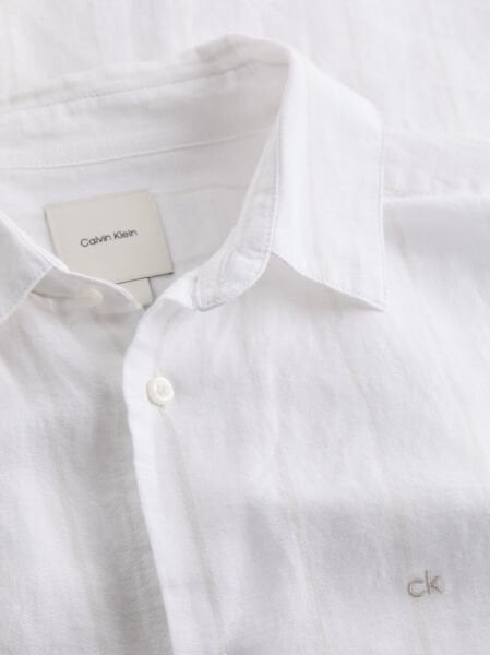LINEN COTTON STRIPE L/S SHIRT