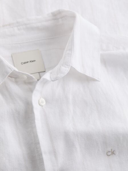 LINEN COTTON STRIPE L/S SHIRT