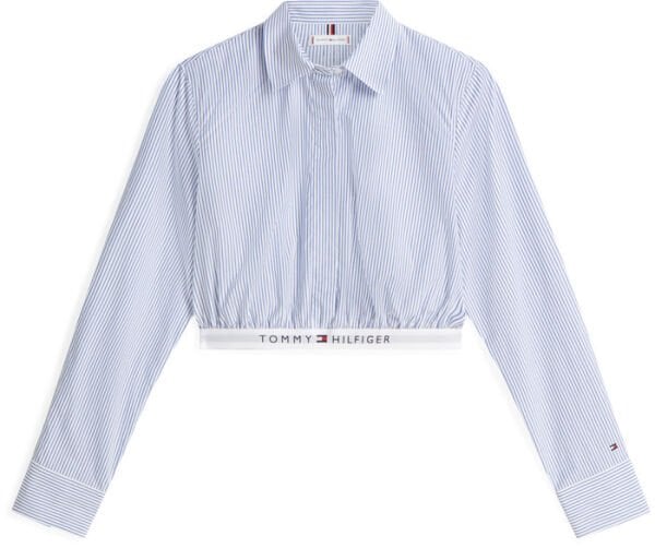 POPLIN CROPPED BRANDED SHIRT