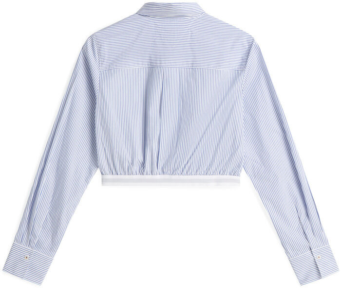 POPLIN CROPPED BRANDED SHIRT