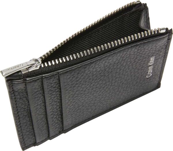 CK LEATHER N/S ZIP CARD CASE
