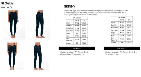 HIGH RISE SKINNY JEAN CK CLASS