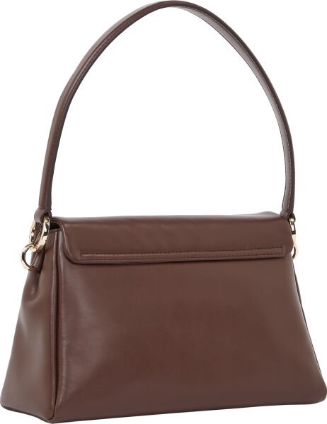 TH PLAQUE LEATHER SHOULDER BAG
