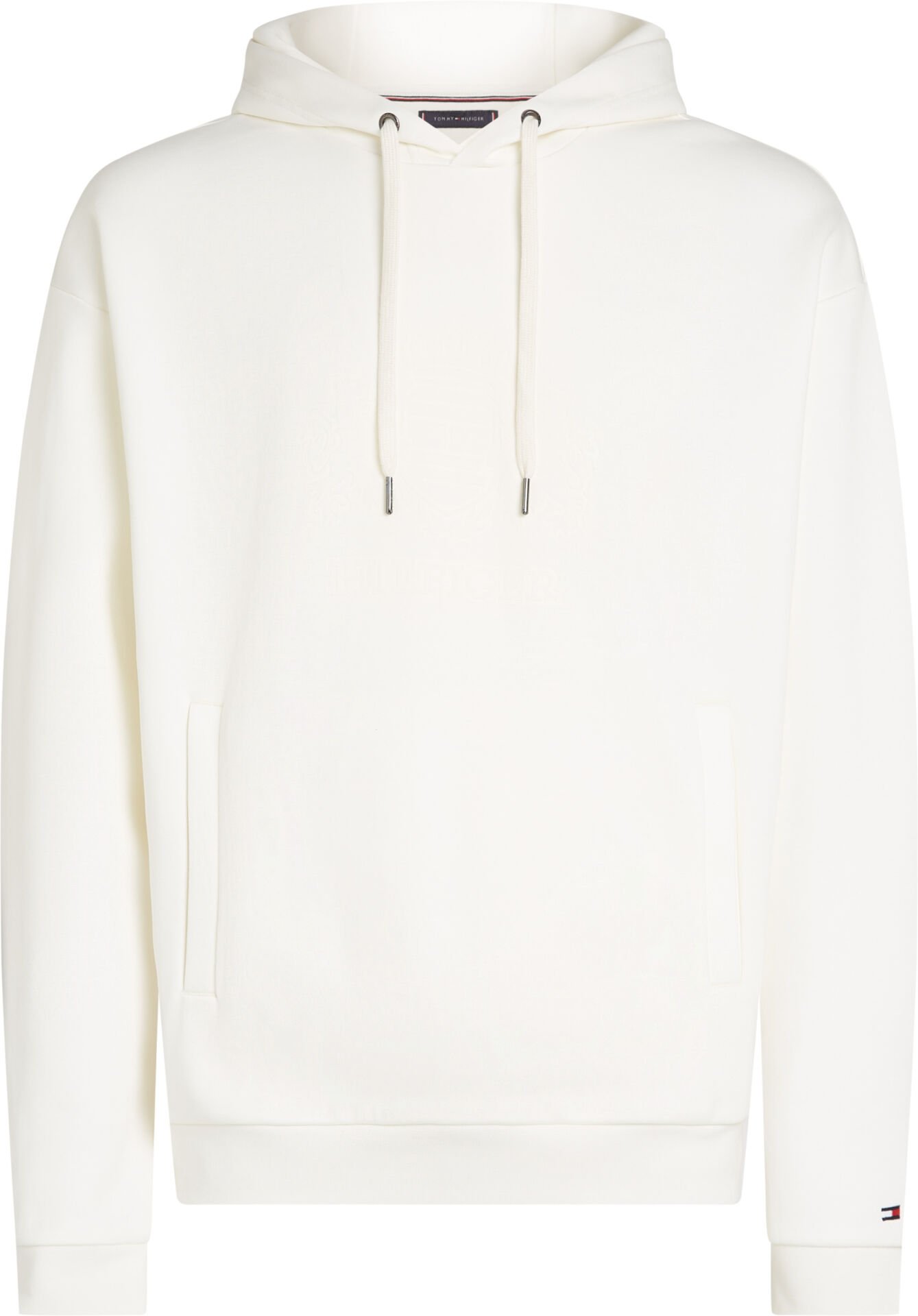 EMBOSSED HILFIGER CREST HOODY Beyaz - M