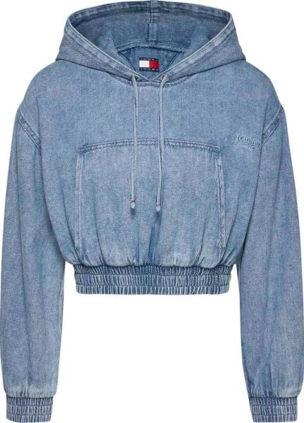 TJW DENIM CROPPED HOODIE