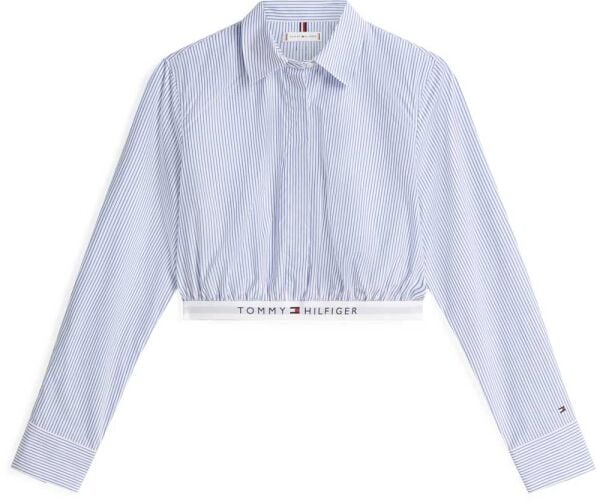 POPLIN CROPPED BRANDED SHIRT