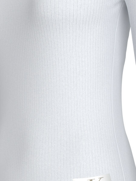 WOVEN LABEL RIB LONG SLEEVE Beyaz - M