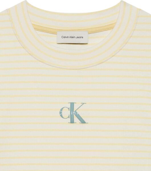 STRIPED MONOLOGO BABY RIB TEE