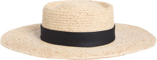 CK METAL LINEN BAND STRAW HAT