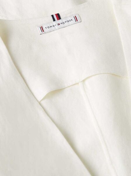 VIS/LINEN BELTED MIDI NS DRESS