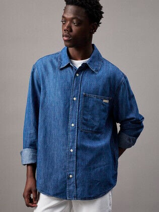 REGULAR LINEAR DENIM SHIRT