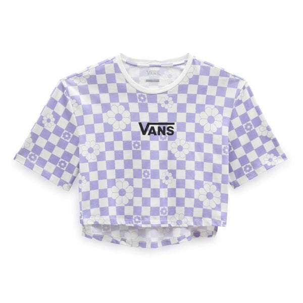 FLORAL CHECKER SS CROP