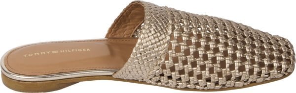 CROCHET METALLIC LEATHER MULE