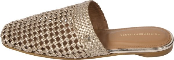 CROCHET METALLIC LEATHER MULE