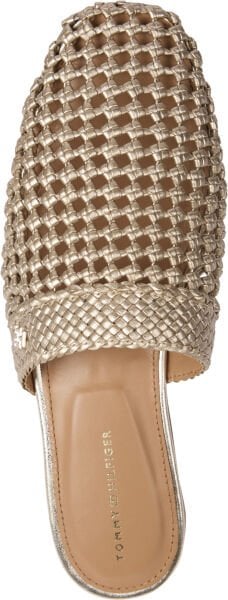 CROCHET METALLIC LEATHER MULE