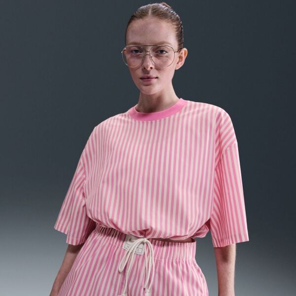 W NSW STRIPE PPLN BOXY TOP