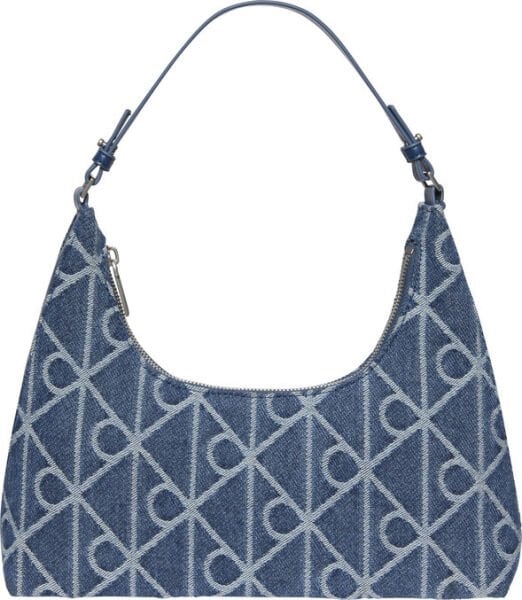 EMBLEM AOP DENIM SHOULDER BAG