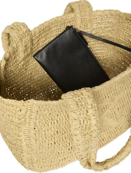 BOLD CK RAFFIA MEDIUM TOTE