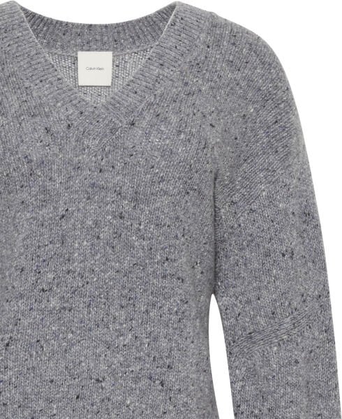 Chunky Neps V Neck Sweater