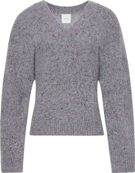Chunky Neps V Neck Sweater