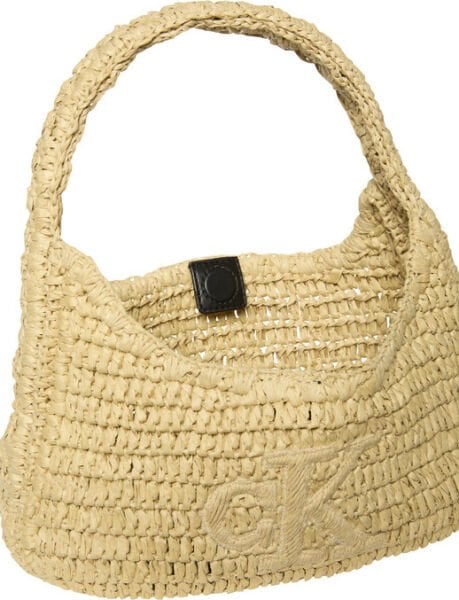 BOLD CK RAFFIA SM SHOULDER BAG