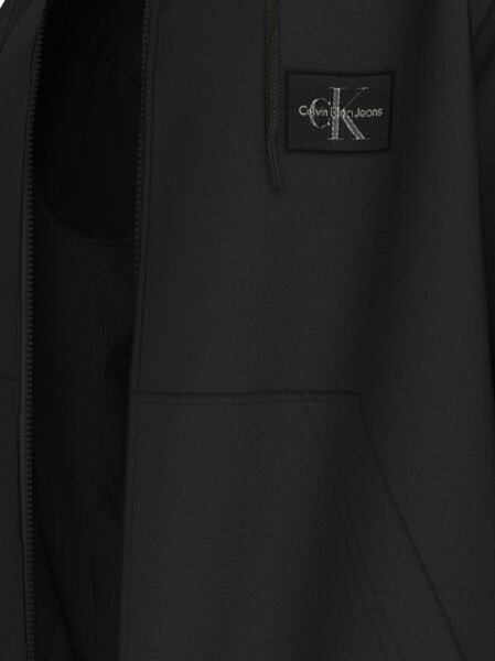 WOVEN LABEL ZIP THROUGH HOODIE