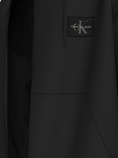 WOVEN LABEL ZIP THROUGH HOODIE