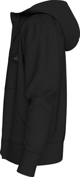 WOVEN LABEL ZIP THROUGH HOODIE