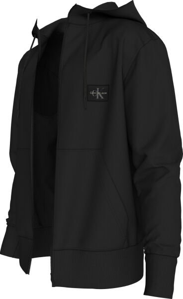 WOVEN LABEL ZIP THROUGH HOODIE