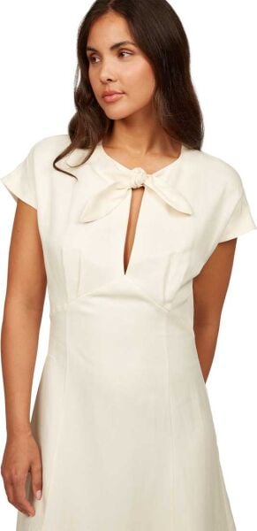 LINEN VIS KNOT TIE S/S DRESS